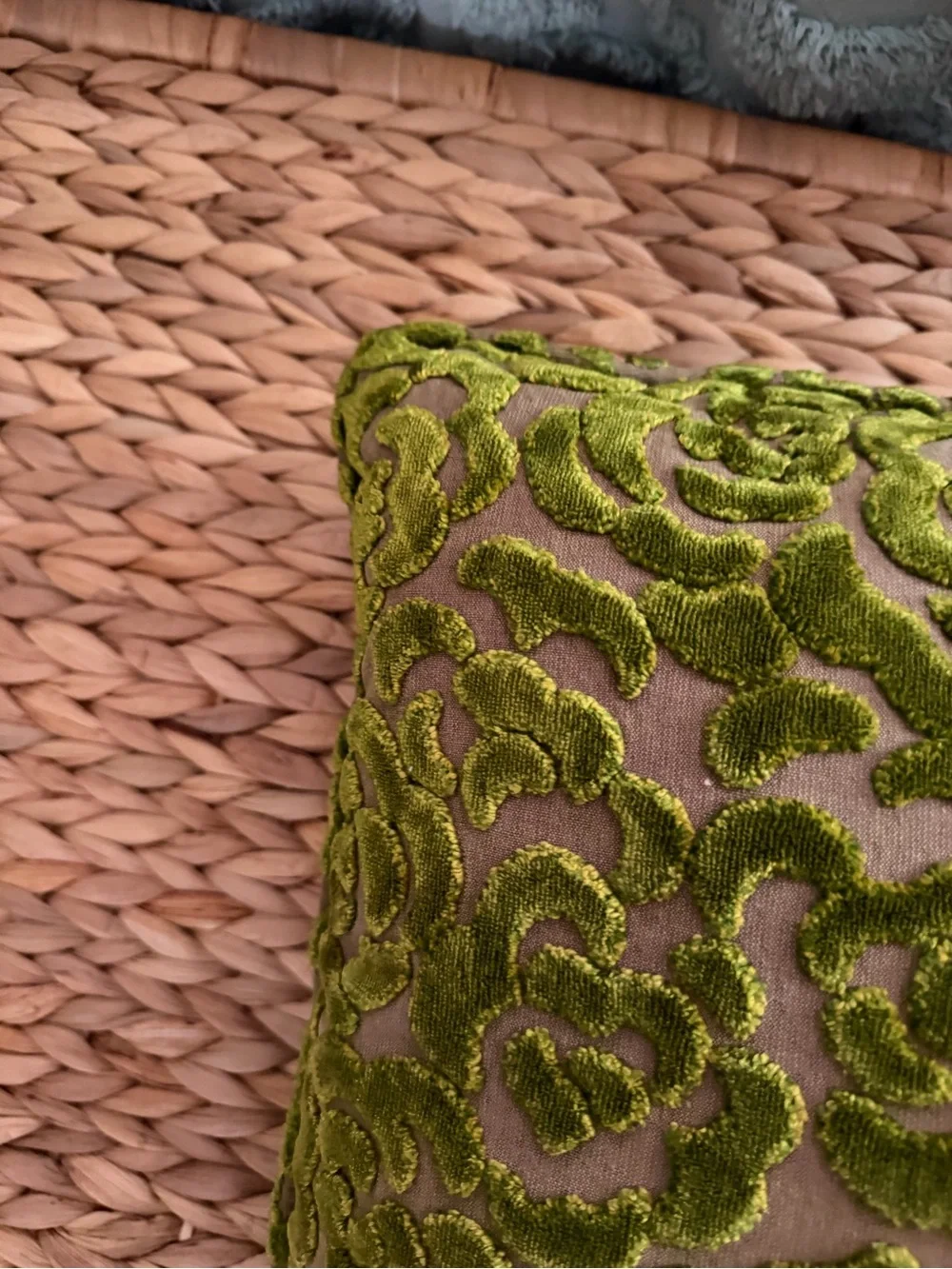 Decorative Cut Velvet Throw Pillow with Insert 18”x18”